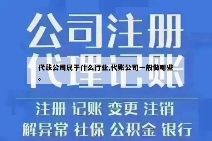 代账公司属于什么行业,代账公司一般做哪些。