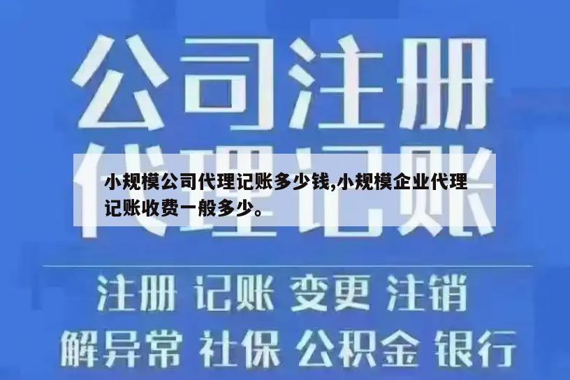 小规模公司代理记账多少钱,小规模企业代理记账收费一般多少。