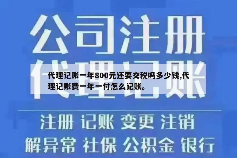 代理记账一年800元还要交税吗多少钱,代理记账费一年一付怎么记账。