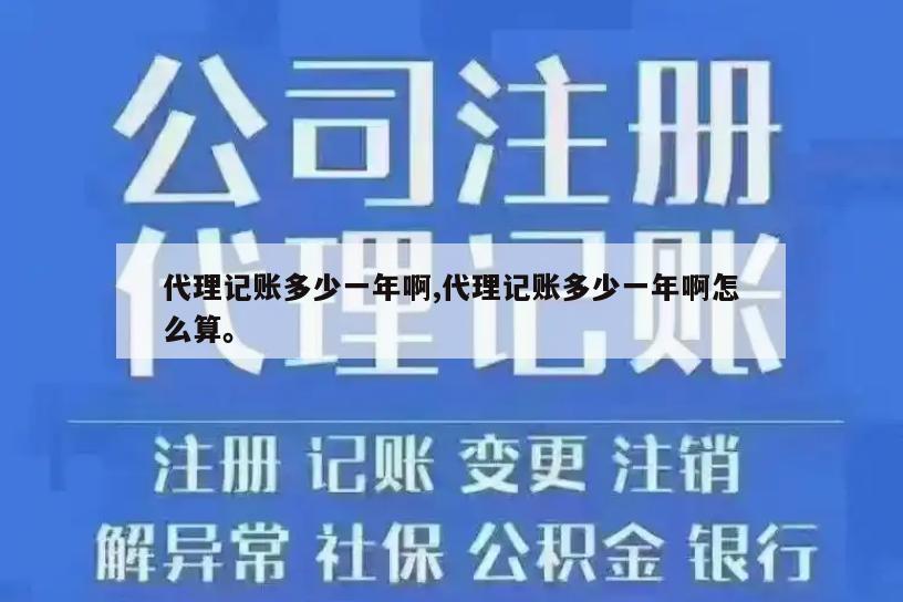 代理记账多少一年啊,代理记账多少一年啊怎么算。