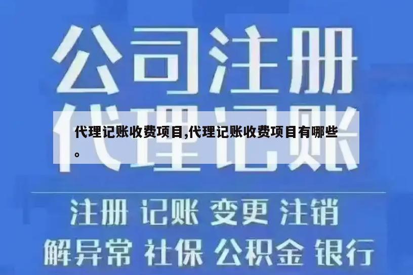 代理记账收费项目,代理记账收费项目有哪些。